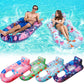 PuppyuWill 4 Pack Pool Floats mature-themed Inflatable Pool Lounger Float Heavy Duty with Cup Holder  Backrest & Footrest Pool Lounge Float Extra Large Pool Rafts for mature-themeds Beach Lake Party