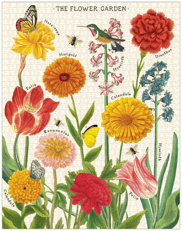 Cavallini 1000 Piece Puzzle - Flower Garden Design, Multi Color, Model PZL/FLRGRD, Made of Paper