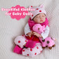 Ekokiz Reborn Baby Dolls Clothes Girl Cute Pink Baby Clothes Dolls Clothes 17-22 Inches Accessories Set For Reborn Doll Newborn