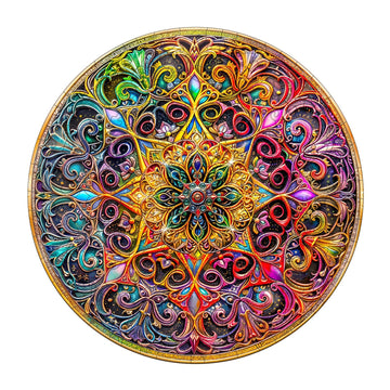 Wooden Puzzles For Adults - Mandala Wooden Puzzle, Unique Dreamland Wood Jigsaw Puzzles For Adults, Wood Puzzles Adult, Perfect