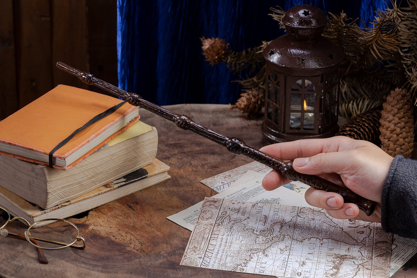 Handicraftviet - Hand Carved Wooden Magic Wand, Magic Wands For Wizards, Witch Wand 15 In For Collection, Magical Gift For Hallo
