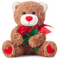 Ikasa Bear Stuffed Animal Love Plush Toy With Bow For Valentine Day,Cute 10.6'' Soft Plushie Small Toy,Valentines Day Gifts For