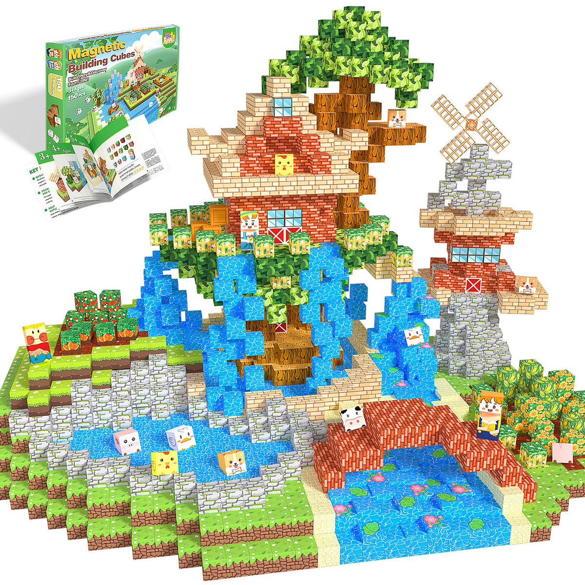 Rurvale Magnetic Blocks, Magnet Cubes, Toys for 3+ Year Old Boys Girls
