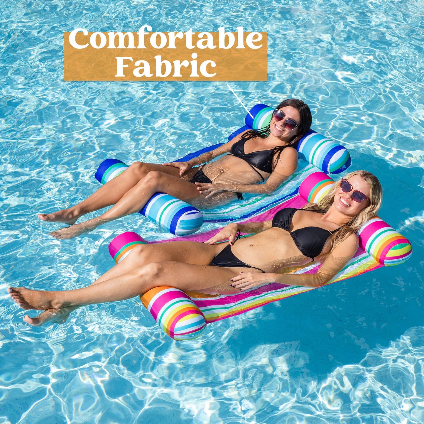 2 Pack Inflatable Pool Float Hck  Multi Purpose Swimming Raft  Water Lounges  Pool Accessories (Saddle  Lounge Chair  Hck  Drifter)  Beach  Outdoor