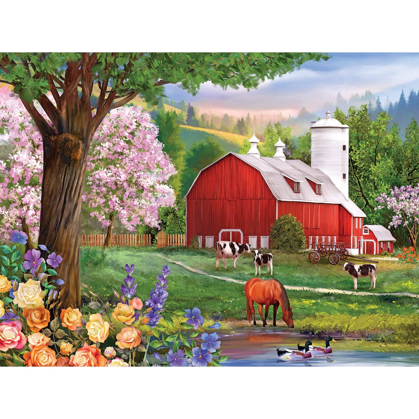 RoseArt Puzzle Collector - Spring Morning 300XL Piece Jigsaw Puzzle for Adults - Multi-colored - Model 1100ZZBQ - Paper Material