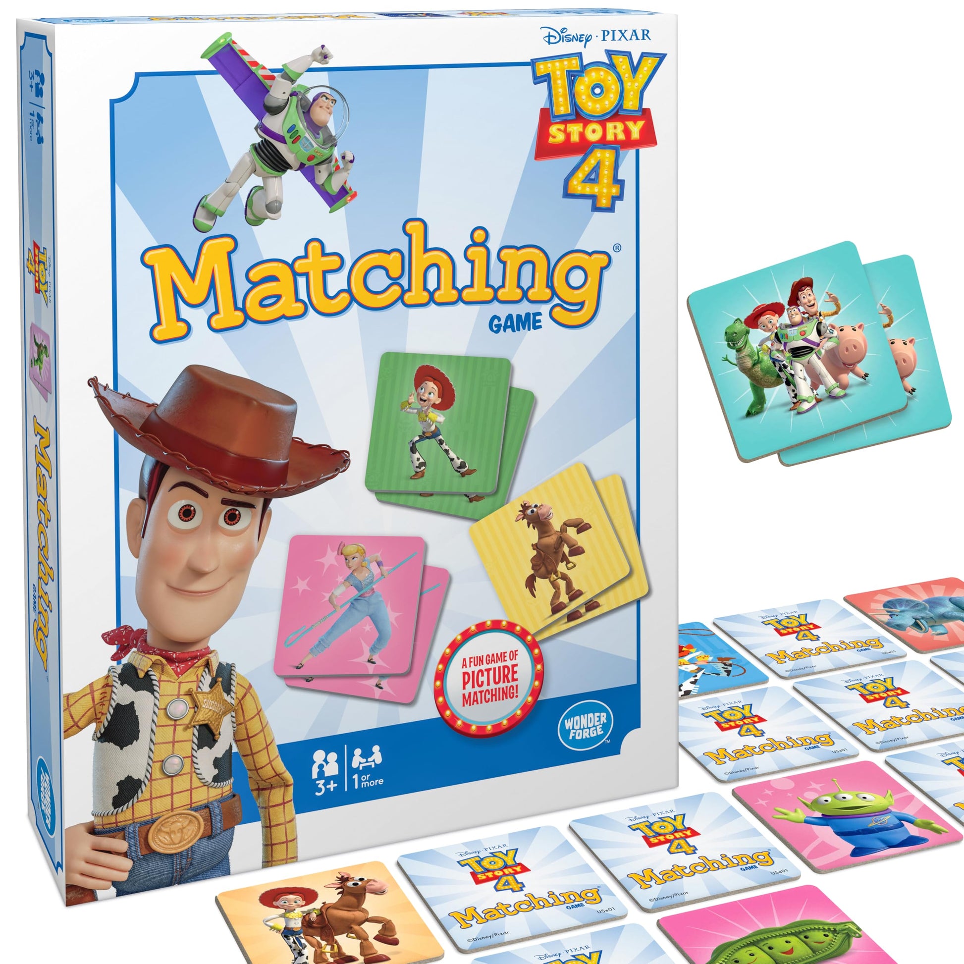 Wonder Forge Toy Story 4 Matching Game | Build Focus And Memory With Woody, Buzz, And Beloved Pixar Characters | Fun And Engagin