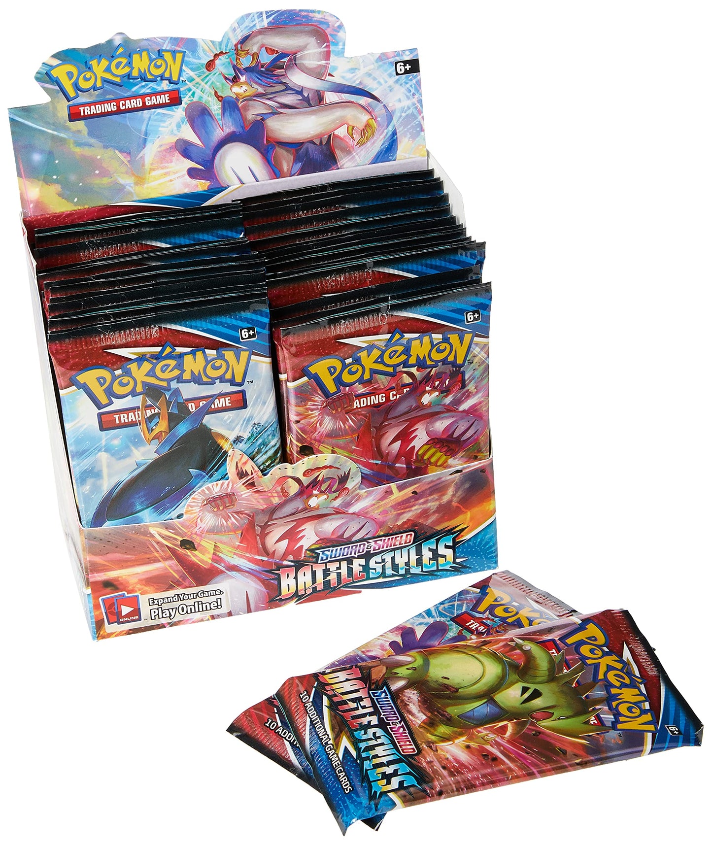 Pokemon TCG Sword & Shield Battle Styles Booster Box - 4 Booster Display, Multi, Model 176-81818, Paper Card Material