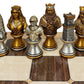 Medieval Times Crusades Knight Chess Men Set Gold & Silver Busts - NO Board