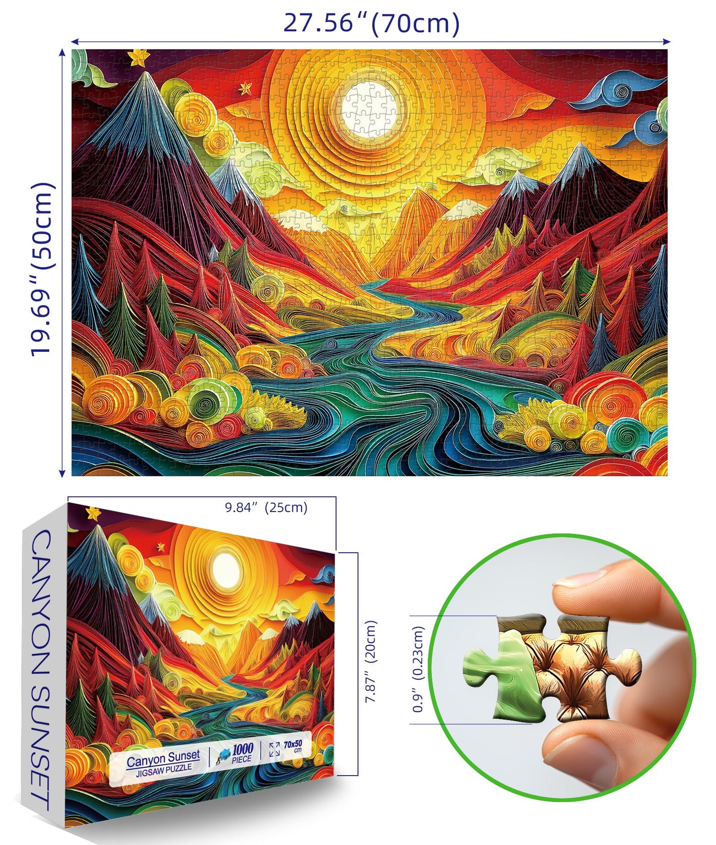 MINIWAN 1000 Piece Jigsaw Puzzle for mature-themeds  Canyon Sunset Landscape Hard Impossible Difficult Challenging Family Puzzle Perfect for Game Nights