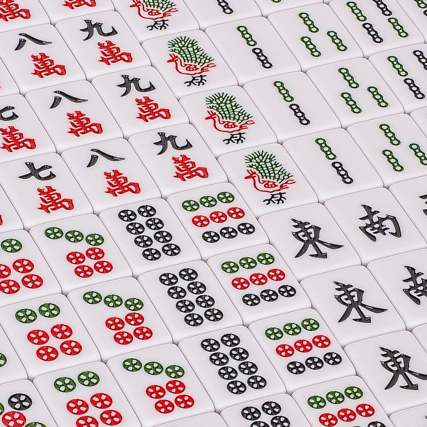 Yellow Mountain Imports Chinese Mahjong Set - Rouge Harmony    - With 146 Medium Tiles, Red Vinyl Case, Wind Indicator And Dice