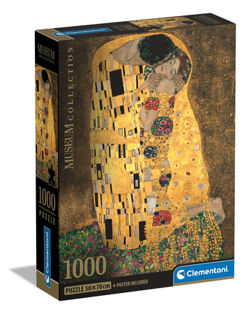Clementoni - 39790 - Museum Collection Puzzle Klimt, The Kiss - 1000 Pieces - Adult Puzzle, Entertainment For Adults - Made In Italy