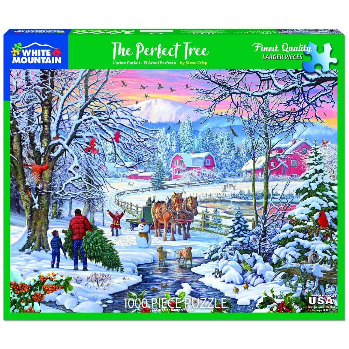 White Mountain The Perfect Tree Winter Puzzles 1000 Pieces Theme Jigsaw Puzzle for mature-themeds and Family