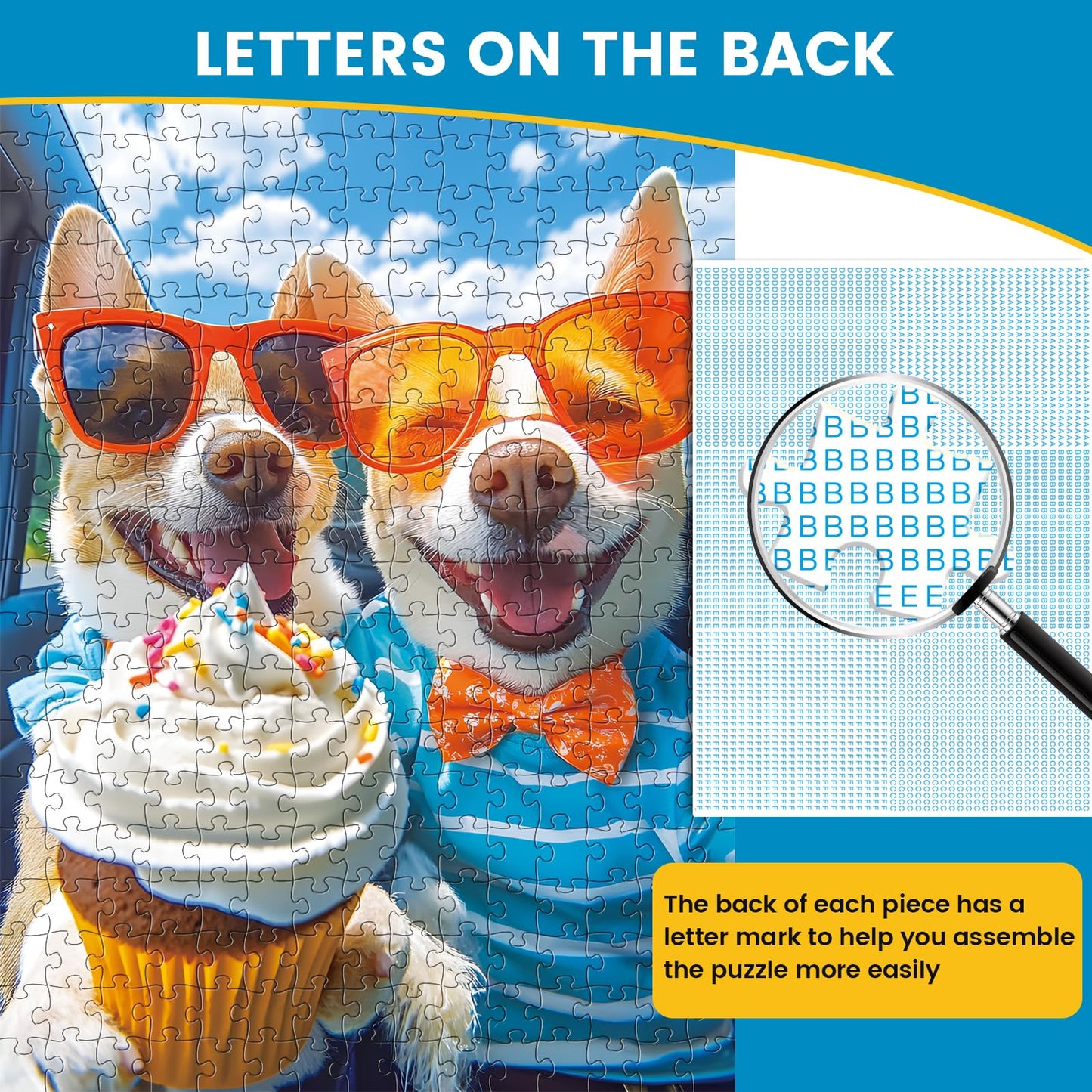 300 Piece Puzzles for mature-themeds Cute Puppy Jigsaw Puzzle for mature-themeds Kids Seniors Recycled Cardboard Selfie Puppy Piece Puzzle 300 Piece Family Activity Great Gift for Family Friends 20.5 * 15 in