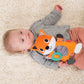 Infantino Cuddly Teether Fox - BPA-Free Silicone, 3 Textured Teething Spots, Soft Fabric, 1 Count, for Babies 0M+