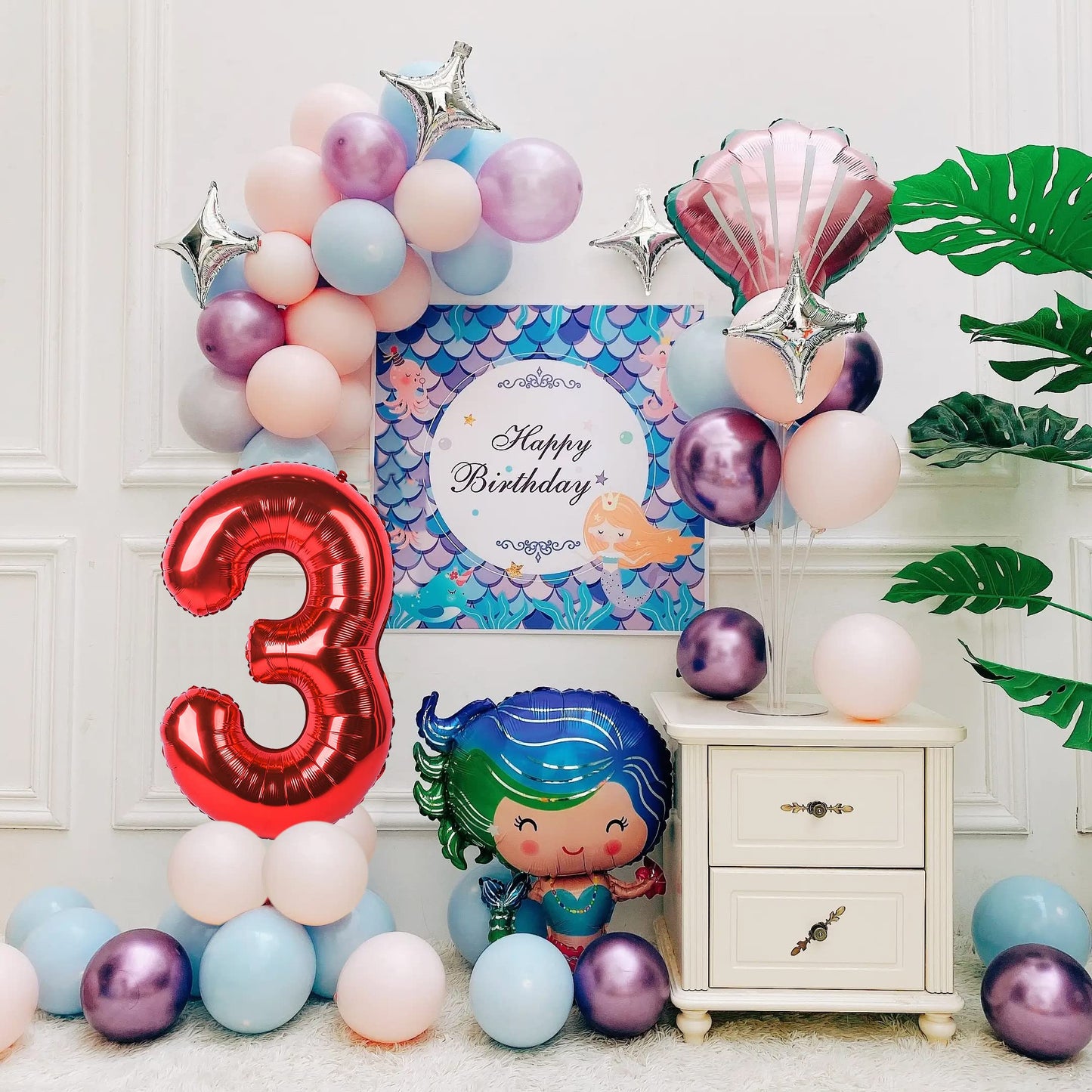 Smlpuame 40 Inch Number Balloon 0-9 Red Large Number 3 Balloons,Digital Balloons For Birthday Party Celebration Decorations Supp