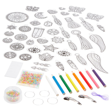 Shrinky Dinks Jewelry Kit - Miniature Art & Craft Activity, Multicolor Plastic, Model 397J-5