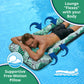 Aqua Contour Cooling Pool Float Lounge - 18-Pocket, Inflatable Pool Floats For Adults - Teal Ferns
