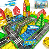 Magnetic Tiles Road Set With Car Magnet Building Tile Toys For Kids Ages 3-5 4-8 5-7 Magnetic Blocks Expansion Pack Stem Constru
