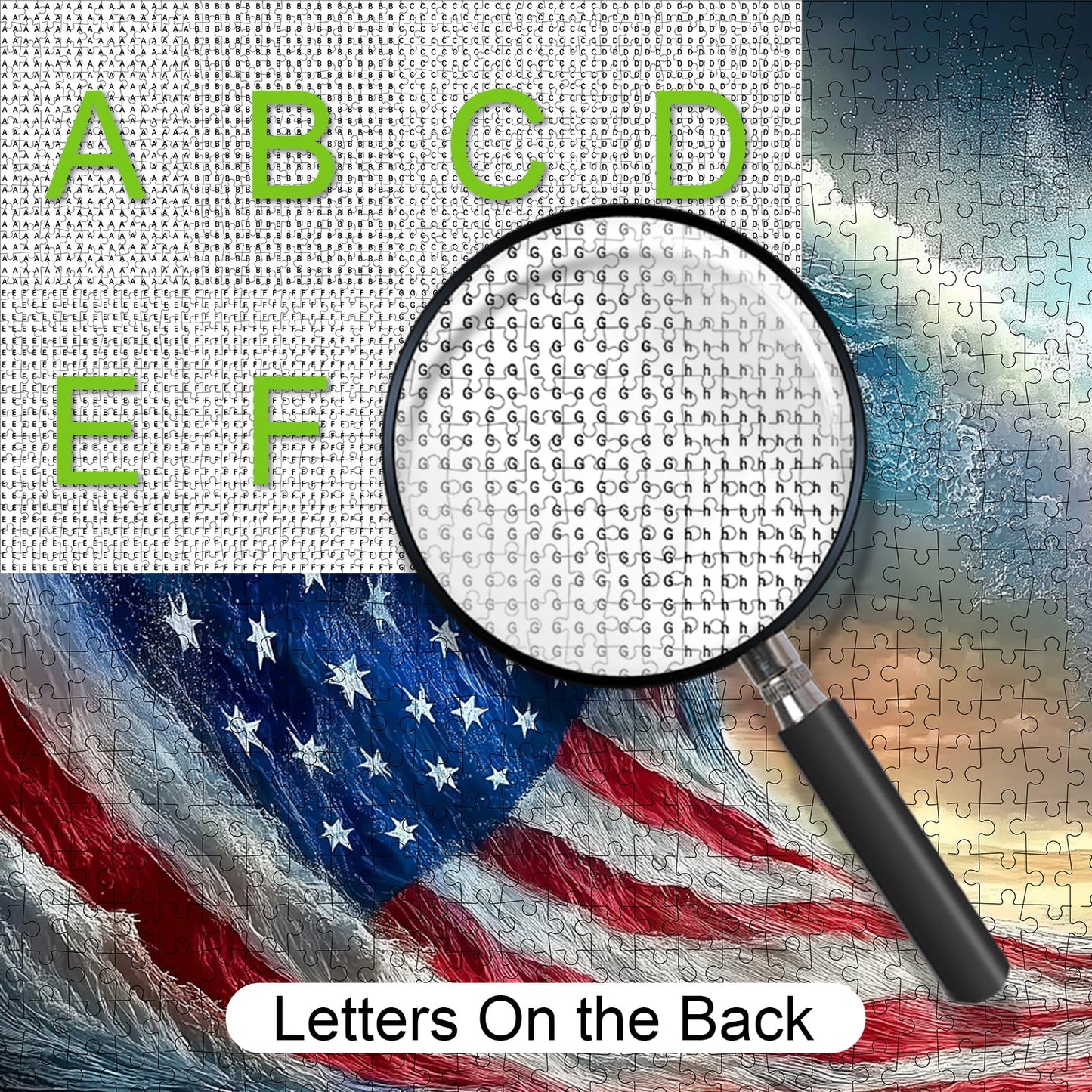 1000pcs American Flag Wave Paper Puzzle - Large Puzzle Toy mature-themed Game Gift - Family Interactive Game Puzzle DIY Home Decoration Brain Challenge Gift