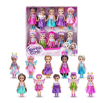 Sparkle Girlz-Dolls-4.7-Fantasy Little Friend Collection Set of 10 by ZURU, Perfect Girls for Kids 3 Years Old and Up