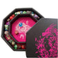 Fantasydice - PINK - Fire Dragon - Dice Tray - 8'' Octagon with Lid and Dice Staging Area- Holds 5 Sets of Dice(7 / Standard) fo