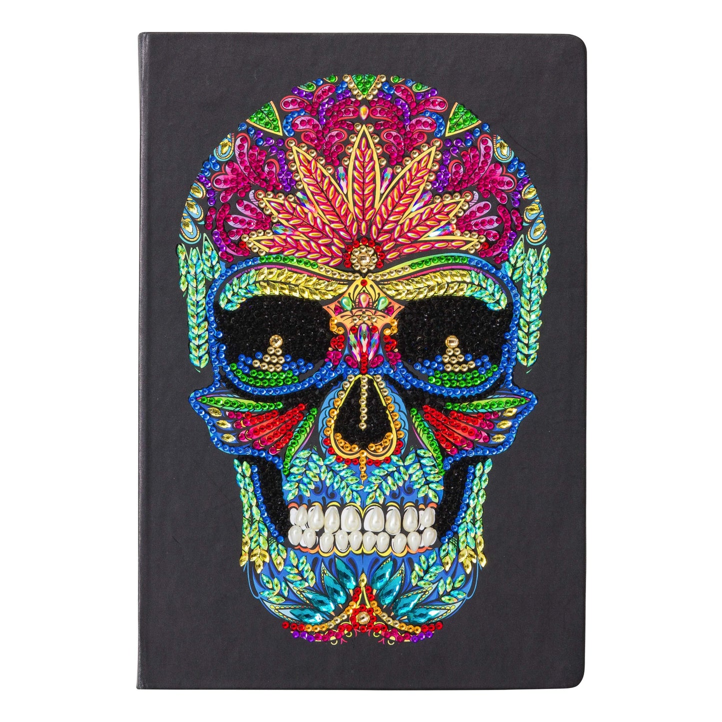 Crystal Art Diamond Painting Notebook - Skull Notebook Kit - Create a Sparkling Notebook Cover using Crystals - For ages 8 and u