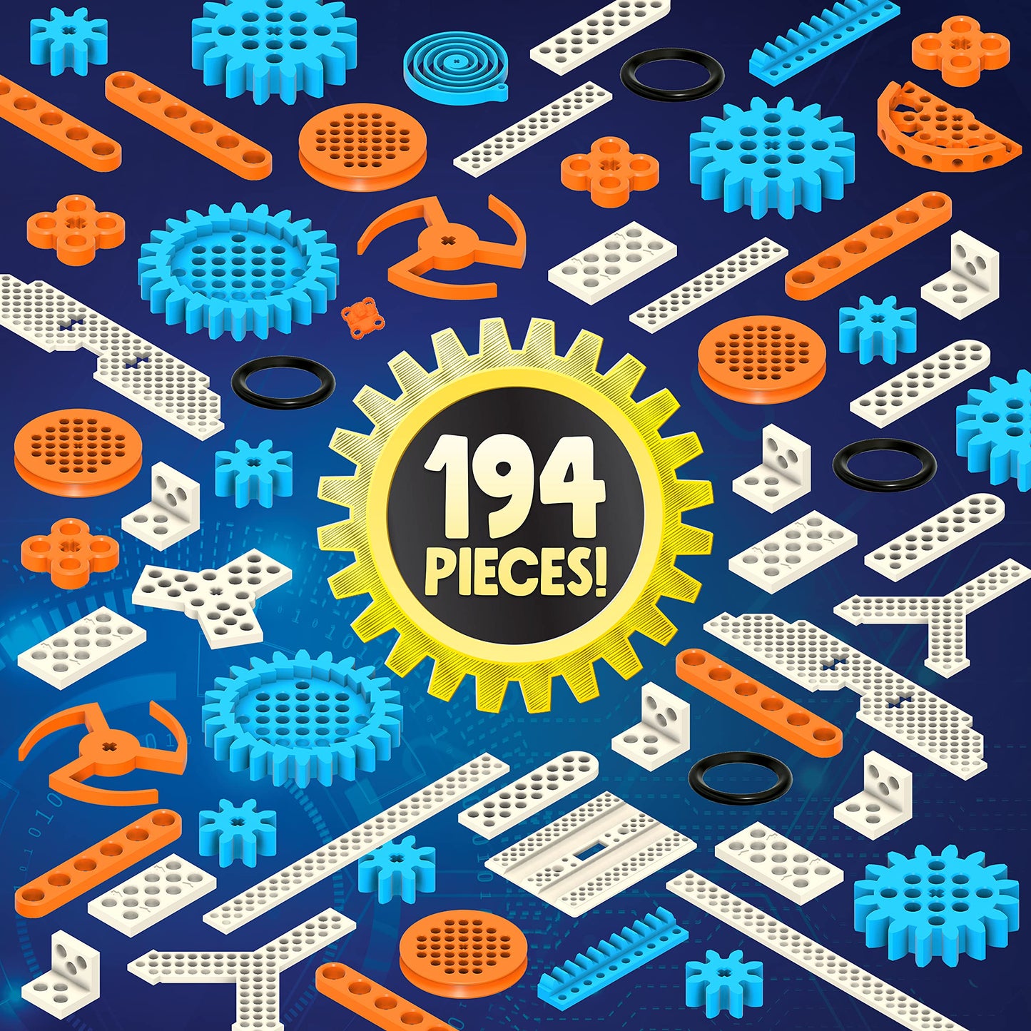 Gears & Gadgets 194Pc Kids Building Toys - Build Large & Small Robotic Projects - Stem Toys For Kids Education - Construction Bu