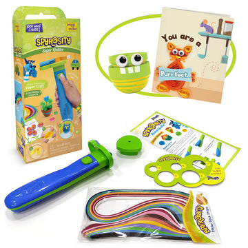 Quill On Paper Quilling Kit - Super Quiller with Electric Tool, Medium Size, Ideal for Ages 8-12, Perfect Birthday Gift for Kids