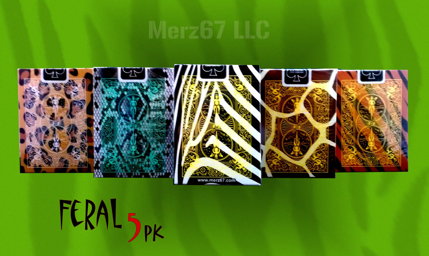 Feral 5 Pack Bicycle Playing Cards
