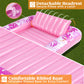 Sloosh Inflatable Tanning Pool Lounger Float, 70' X 46' Pool Floats Adult With Pillow, 4 In 1 Suntan Tub Raft Floatie,Sunbathing Bed Lounge For Water Blow Up Kids Ball Pit Party Gifts, L-Hot Pink