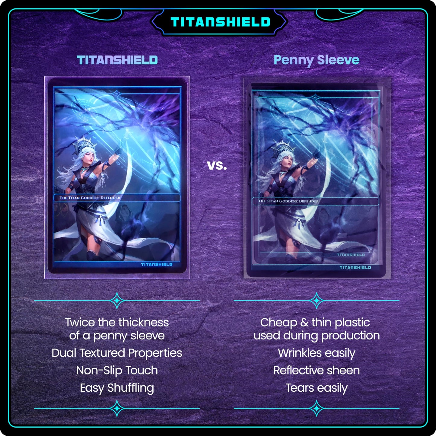 Titanshield Premium Clear Card Sleeves Compatible With Standard Sized Board Games, Mtg Magic The Gathering, Pokemon, Lorcana And Trading Cards 2.5' X 3.5' 66X91Mm (150 Sleeves)