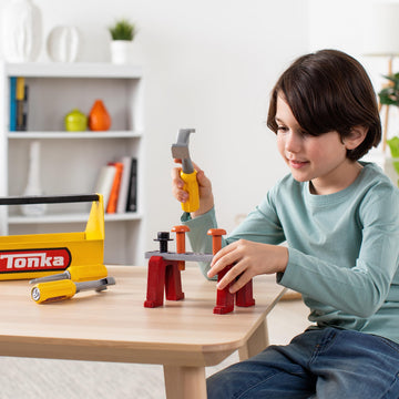 Tonka Tough Builders, Tough Toolbox Set, Tools Playset– Made With Sturdy Plastic, Boys And Girls, Toddlers Ages 3+, Role Play Sets, Toddlers, Birthday Gift, Christmas, Holiday