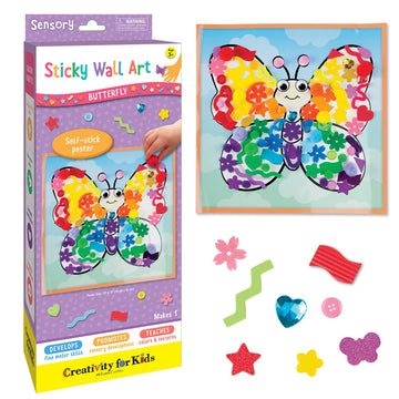 Creativity For Kids Sticky Wall Art: Butterfly - Toddler Sensory Toys, Crafts For Toddlers 3-4+