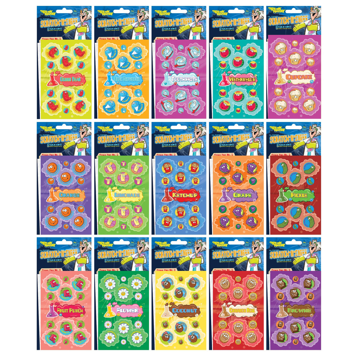 Just For Laughs Dr. Stinkys Scratch N Sniff Stickers, 15Pack