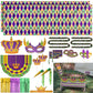Saypacck 24 Pcs Mardi Gras Wagon Parade Float Decoration Kits Utility Folding Wagon Cart Carnival Decor Gold Green Purple Foil F