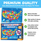 United States Puzzles For Kids Ages 4-6 - Educational Toys For Boys & Girls - 70Pcs Usa Map Kids Puzzle With 50 States & Capitals - Christmas Gifts For Kids - Floor Jigsaw Puzzles