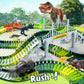 Coroiesty 268 PCS Dinosaur Race Track Set - Glow in The Dark, Flexible DIY Track for Kids 3-9, Green, Includes 2 Dinosaur Cars