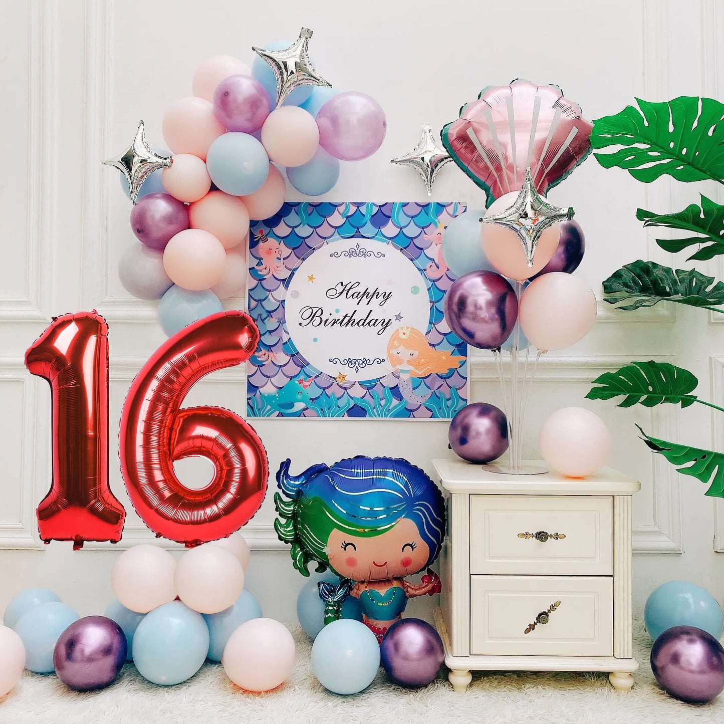 Smlpuame 40 Inch Number Balloon 0-9 Red Large Number 16 Balloons,Digital Balloons For Birthday Party Celebration Decorations Sup