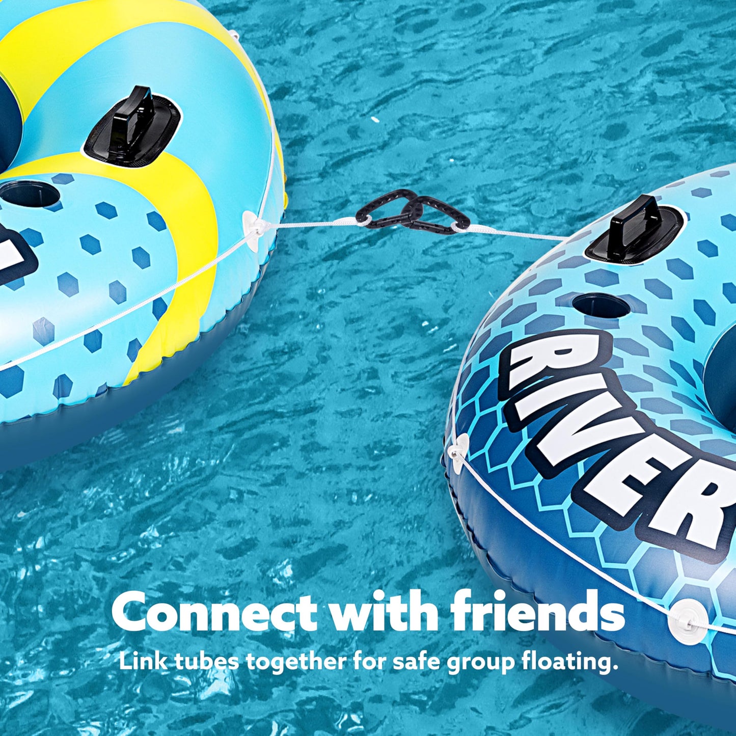 Sloosh Inflatable River Tubes Float - Heavy Duty Pool Tube Floats For Adults Floating, Lake Floaties River Run Sports Fun, Large