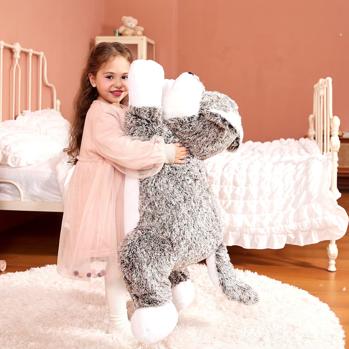 Ikasa Giant Wolf Stuffed Animal Plush Toy, 30 Inches Big Soft Toys For Kids Girls Boys Girlfriend