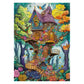 Fantasy Magic Treehouse Puzzles For Adults 1000 Piece, Funny Nature Tree Jigsaw Puzzle, Colorful Plant Flower Puzzle
