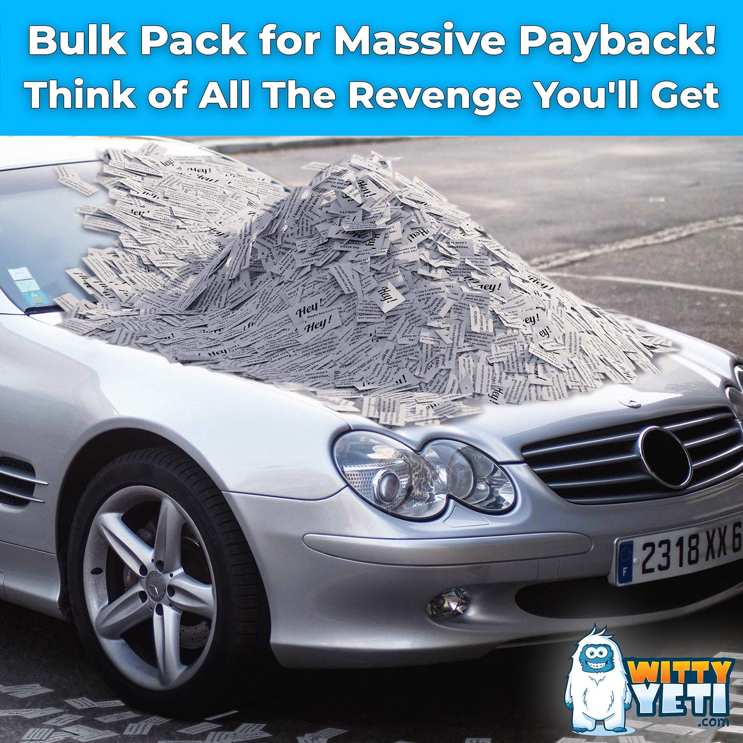 Witty Yeti Super Hilarious, Bad Parking Cards 50 Pk. Get Revenge With Family-Friendly Novelty Notes. Feel The Satisfaction Of Pranking Idiot Parkers With Funny Notices, Xmas Stocking Stuffers