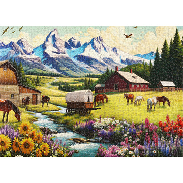 Sutinban 1000 Piece Puzzle for mature-themeds Snow Mountain Pastoral Jigsaw Puzzle 1000 Pieces Serene and Simple Lifestyle Jigsaw Puzzles Great Gift for Puzzle Lovers 27.5 ' 'X19.7 ' '