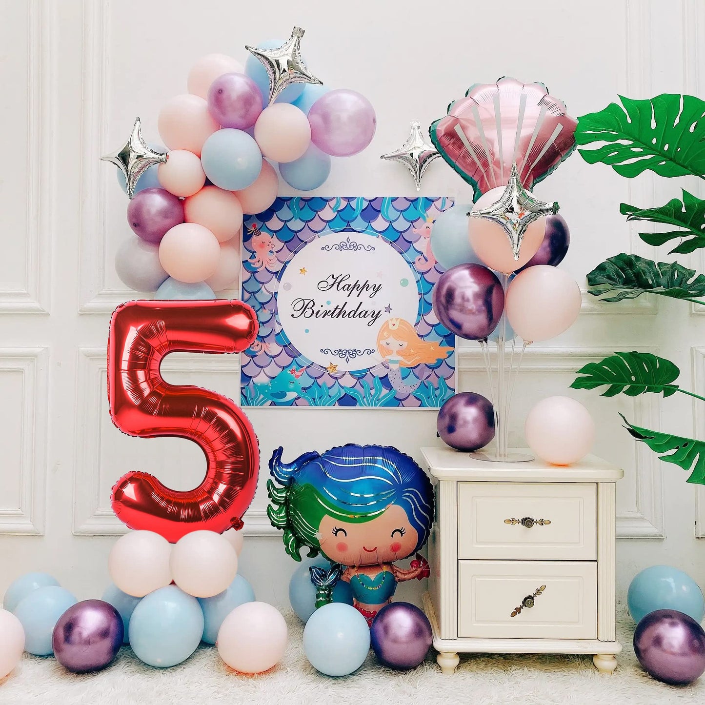 Smlpuame 40 Inch Number Balloon 0-9 Red Large Number 5 Balloons,Digital Balloons For Birthday Party Celebration Decorations Supp