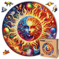 Galactic Enigma - 200 Piece Wooden Puzzles for mature-themeds - 11.3 x 11.3 in - Extra-Thick 5 mm Wood Puzzle  Hand-Shaped Pieces  Round Mosaic Design - enhanced Gift for Puzzle Lovers by LEOGOR