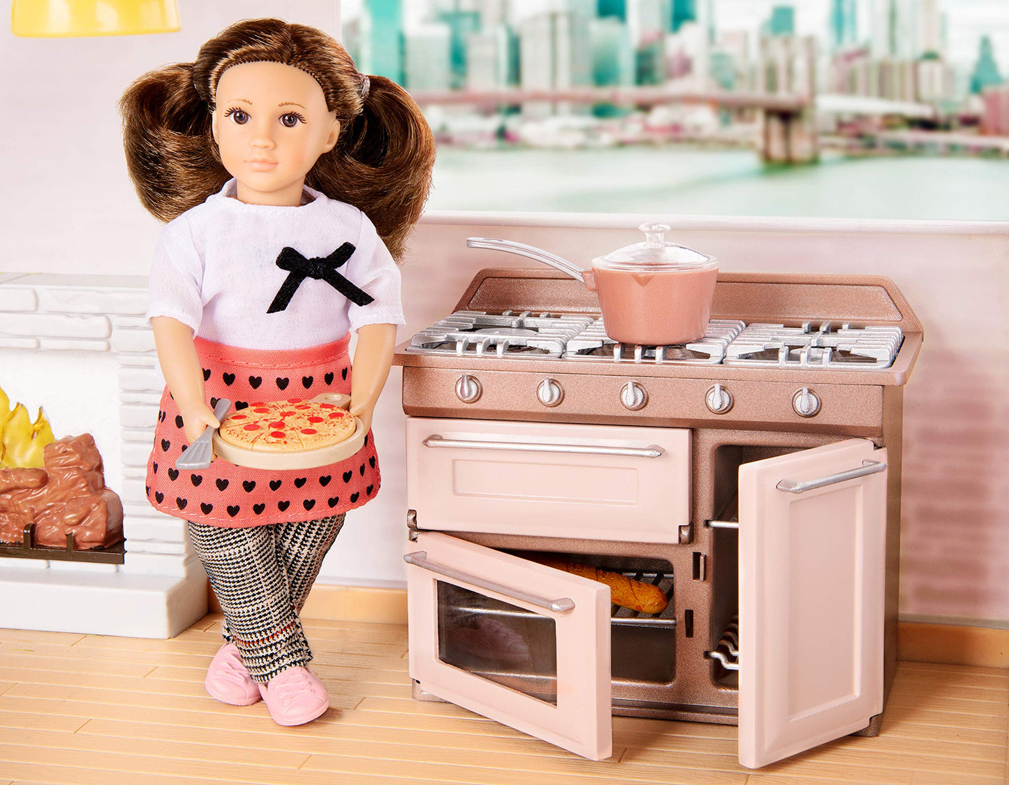 Lori Dolls – Cornelia'S Kitchen Set – Mini Doll & Kitchen Play Set – 6-Inch Doll & Cooking Accessories – Toy Oven, Stove & Play Food – Toys For Kids – 3 Years +
