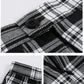 Women High Waist Plaid Kilt Mini Checked Pleated Skirts(2Xl,White Black)