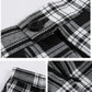 Beautifulfashionlife Girl High Waist Check Kilt Mini Tennis Pleated Skirts(Xl,White Black)