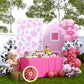 House Of Party Cow Balloon Arch - 110 Pcs Western Cow Print Pink Red Balloons For Girls Birthday Party, Cowboy Baby Farm Theme D