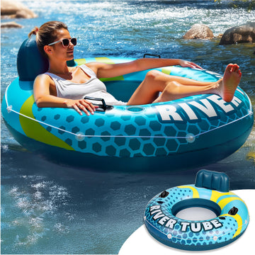 Sloosh Inflatable River Tubes Float - Heavy Duty Pool Tube Floats For Adults Floating, Lake Floaties River Run Sports Fun, Large